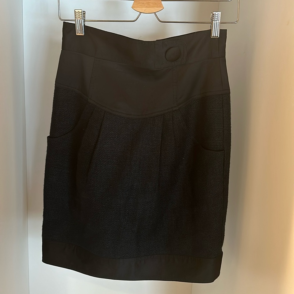 Nanette Leopore, high wasted, black, linen skirt.